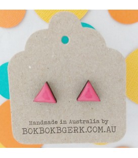 Triangle Earrings (Pink)