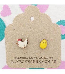 Perfect Pairs - Chicken and Egg Earrings