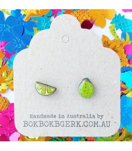Lime/Lime Wedge Earrings