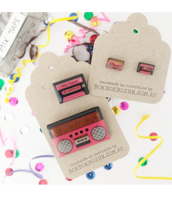 Boom Box/Cassette Tape Earrings