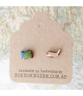 Plane and Map Earrings