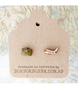 Plane and Suitcase Earrings