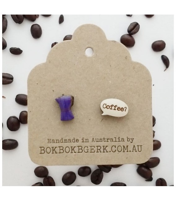 Coffee Pot Earrings (Dark Purple)