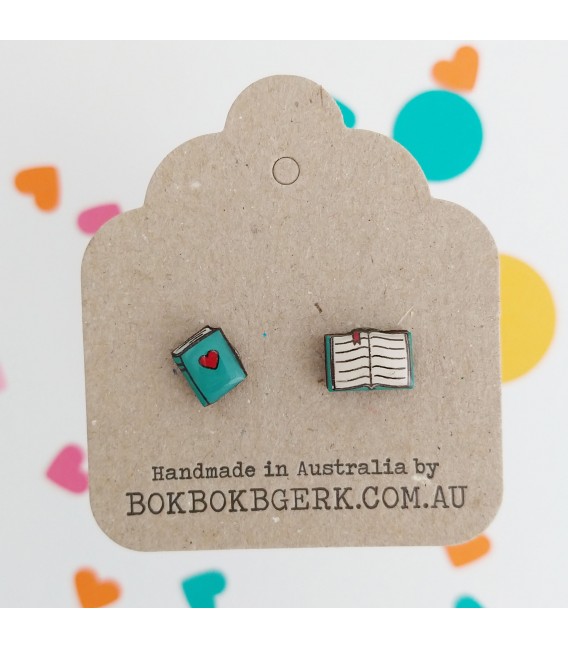 Mismatched Book Earrings