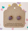 Knitting Earrings - Purple